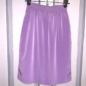 Maggie Sweet Purple Poly Pull-On Style 5519 Pocket Pencil Skirt Petite Small